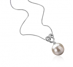 9-10mm AAAA Quality Freshwater Cultured Pearl Pendant in Adelina White