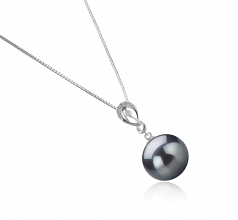 10-11mm AAA Quality Tahitian Cultured Pearl Pendant in Lena Black