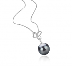 10-11mm AAA Quality Tahitian Cultured Pearl Pendant in Dorothy Black
