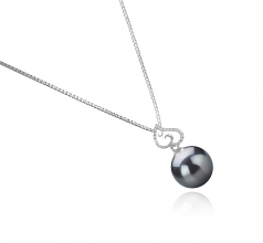 10-11mm AAA Quality Tahitian Cultured Pearl Pendant in Belinda Black