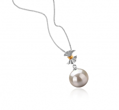 9-10mm AAAA Quality Freshwater Cultured Pearl Pendant in Belva White
