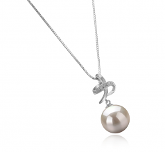 10-11mm AAAA Quality Freshwater Cultured Pearl Pendant in Bridget White