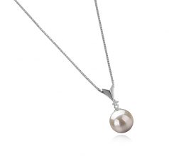 9-10mm AAAA Quality Freshwater Cultured Pearl Pendant in Ailani White