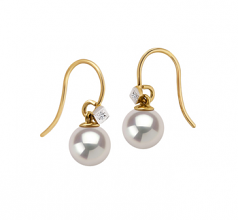 8-8.5mm AAAA Quality Freshwater Cultured Pearl Earring Pair in Artsy White