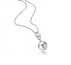 11-12mm AAAA Quality Freshwater - Edison Cultured Pearl Pendant in Moira White