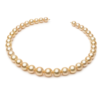 9.7-13.9mm AA Quality South Sea Cultured Pearl Necklace in 18-inch Gold