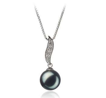 9-10mm AA Quality Freshwater Cultured Pearl Pendant in Alicia Black