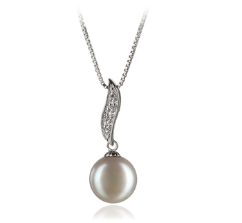 9-10mm AA Quality Freshwater Cultured Pearl Pendant in Alicia White 9-10mm AA Quality Freshwater Cultured Pearl Pendant in Alicia White