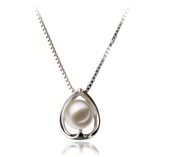 6-7mm AAAA Quality Freshwater Cultured Pearl Pendant in Amanda White 6-7mm AAAA Quality Freshwater Cultured Pearl Pendant in Amanda White