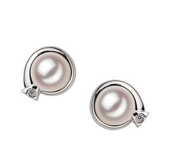 7-8mm AA Quality Japanese Akoya Cultured Pearl Earring Pair in Angelina White 7-8mm AA Quality Japanese Akoya Cultured Pearl Earring Pair in Angelina White