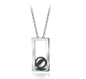 7-8mm AA Quality Freshwater Cultured Pearl Pendant in Athena Black 7-8mm AA Quality Freshwater Cultured Pearl Pendant in Athena Black