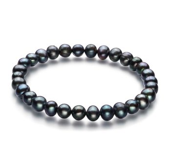 6-7mm A Quality Freshwater Cultured Pearl Bracelet in Bliss Black 6-7mm A Quality Freshwater Cultured Pearl Bracelet in Bliss Black