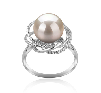 9-10mm AAAA Quality Freshwater Cultured Pearl Ring in Bobbie White 9-10mm AAAA Quality Freshwater Cultured Pearl Ring in Bobbie White