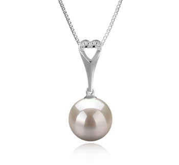 10-11mm AAAA Quality Freshwater Cultured Pearl Pendant in Bunny White