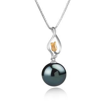 11-12mm AAA Quality Tahitian Cultured Pearl Pendant in Caresse Black 11-12mm AAA Quality Tahitian Cultured Pearl Pendant in Caresse Black