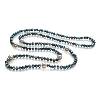 6-11mm A Quality Freshwater Cultured Pearl Necklace in Chloe Black 6-11mm A Quality Freshwater Cultured Pearl Necklace in Chloe Black