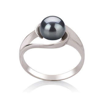 6-7mm AAA Quality Freshwater Cultured Pearl Ring in Clare Black