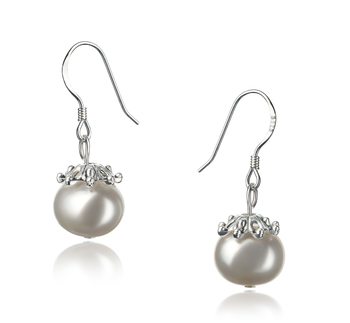 8-9mm A Quality Freshwater Cultured Pearl Earring Pair in Connor White 8-9mm A Quality Freshwater Cultured Pearl Earring Pair in Connor White