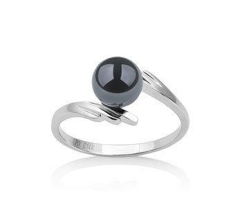 6-7mm AAA Quality Japanese Akoya Cultured Pearl Ring in Daron Black 6-7mm AAA Quality Japanese Akoya Cultured Pearl Ring in Daron Black