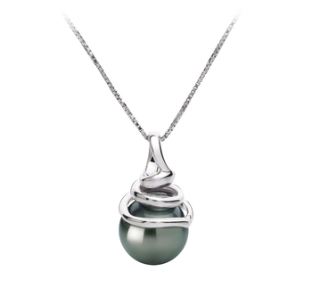 8-9mm AAA Quality Tahitian Cultured Pearl Pendant in Demetria Black 8-9mm AAA Quality Tahitian Cultured Pearl Pendant in Demetria Black