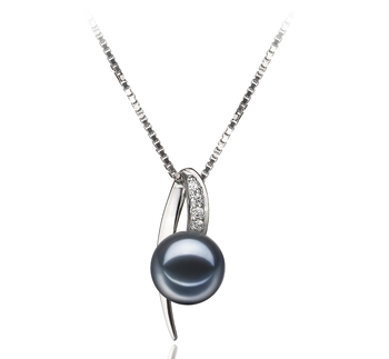 7-8mm AAAA Quality Freshwater Cultured Pearl Pendant in Destina Black 7-8mm AAAA Quality Freshwater Cultured Pearl Pendant in Destina Black