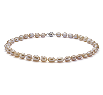 10-11mm Baroque Quality Freshwater Cultured Pearl Necklace in Drop Pink 10-11mm Baroque Quality Freshwater Cultured Pearl Necklace in Drop Pink
