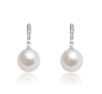 11-12mm AA+ Quality Freshwater - Edison Cultured Pearl Earring Pair in Edison Dangle White 11-12mm AA+ Quality Freshwater - Edison Cultured Pearl Earring Pair in Edison Dangle White