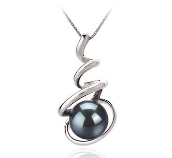 8-9mm AAA Quality Japanese Akoya Cultured Pearl Pendant in Eldova Black 8-9mm AAA Quality Japanese Akoya Cultured Pearl Pendant in Eldova Black
