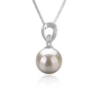10-11mm AAAA Quality Freshwater Cultured Pearl Pendant in Emilia White 10-11mm AAAA Quality Freshwater Cultured Pearl Pendant in Emilia White