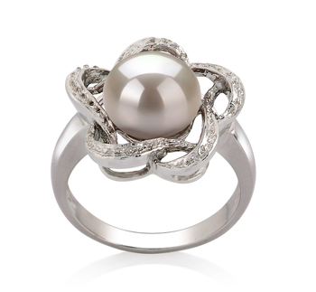 9-10mm AA Quality Freshwater Cultured Pearl Ring in Fiona White