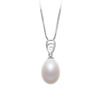 10-11mm AA - Drop Quality Freshwater Cultured Pearl Pendant in Fotina White 10-11mm AA - Drop Quality Freshwater Cultured Pearl Pendant in Fotina White