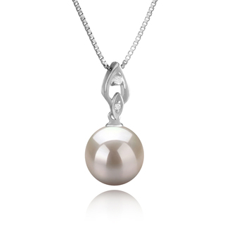 10-11mm AAAA Quality Freshwater Cultured Pearl Pendant in Frida White