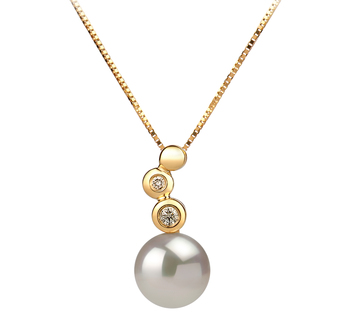 7-8mm AAA Quality Japanese Akoya Cultured Pearl Pendant in Galina White