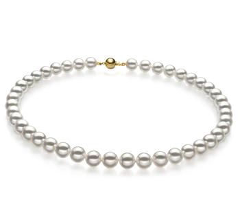 Akoya Cultured Pearl Necklace 18 /"AA+ 9-10mm Beautiful White