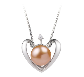 9-10mm AA Quality Freshwater Cultured Pearl Pendant in Heart Pink 9-10mm AA Quality Freshwater Cultured Pearl Pendant in Heart Pink