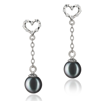 6-7mm AAAA Quality Freshwater Cultured Pearl Earring Pair in Hedda Black 6-7mm AAAA Quality Freshwater Cultured Pearl Earring Pair in Hedda Black