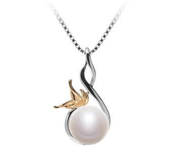 8-9mm AAA Quality Freshwater Cultured Pearl Pendant in Hester White 8-9mm AAA Quality Freshwater Cultured Pearl Pendant in Hester White