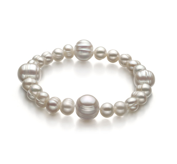 6-11mm A Quality Freshwater Cultured Pearl Bracelet in Irina White 6-11mm A Quality Freshwater Cultured Pearl Bracelet in Irina White