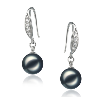 8-9mm AA Quality Japanese Akoya Cultured Pearl Earring Pair in Jacy Black 8-9mm AA Quality Japanese Akoya Cultured Pearl Earring Pair in Jacy Black