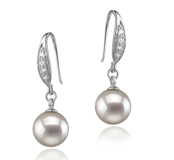 8-9mm AA Quality Japanese Akoya Cultured Pearl Earring Pair in Jacy White 8-9mm AA Quality Japanese Akoya Cultured Pearl Earring Pair in Jacy White