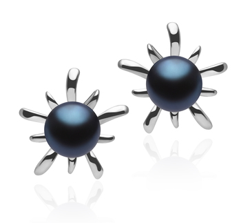 6-7mm AAAA Quality Freshwater Cultured Pearl Earring Pair in Jamelia Black 6-7mm AAAA Quality Freshwater Cultured Pearl Earring Pair in Jamelia Black