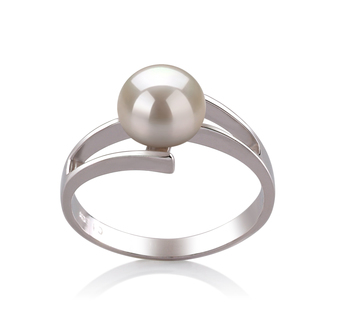 7-8mm AAA Quality Freshwater Cultured Pearl Ring in Jenna White