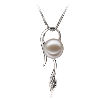 7-8mm AAAA Quality Freshwater Cultured Pearl Pendant in Jennifer White