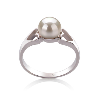 6-7mm AA Quality Freshwater Cultured Pearl Ring in Jessica White 6-7mm AA Quality Freshwater Cultured Pearl Ring in Jessica White