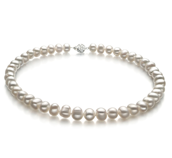 8-9mm A Quality Freshwater Cultured Pearl Necklace in Kaitlyn White 8-9mm A Quality Freshwater Cultured Pearl Necklace in Kaitlyn White