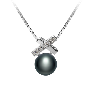 7-8mm AAA Quality Freshwater Cultured Pearl Pendant in Klarita Black 7-8mm AAA Quality Freshwater Cultured Pearl Pendant in Klarita Black
