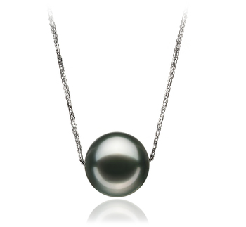 12-13mm AA Quality Tahitian Cultured Pearl Pendant in Kristine Black