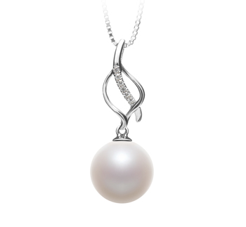 10-11mm AAAA Quality Freshwater Cultured Pearl Pendant in Leah White 10-11mm AAAA Quality Freshwater Cultured Pearl Pendant in Leah White