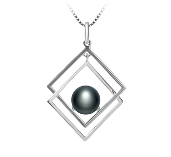 8-9mm AAA Quality Freshwater Cultured Pearl Pendant in Lilian Black 8-9mm AAA Quality Freshwater Cultured Pearl Pendant in Lilian Black