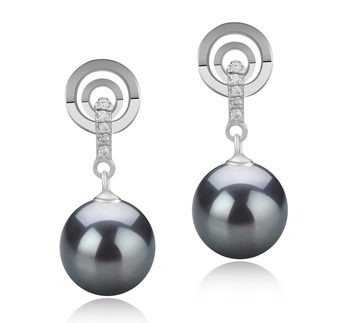 8-9mm AAAA Quality Freshwater Cultured Pearl Earring Pair in Madonna Black 8-9mm AAAA Quality Freshwater Cultured Pearl Earring Pair in Madonna Black